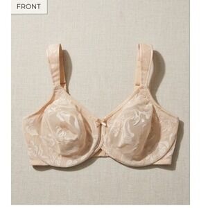 Wacoal Awareness Underwire Bra 38D Beige Floral Jacquard 85567 Full Coverage